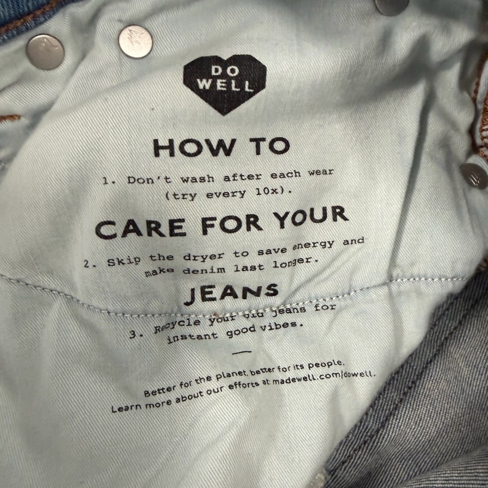 Madewell Mid-Rise Kick Out Jeans Size 30 Light Wash Raw Hem Ankle - Picture 15 of 15